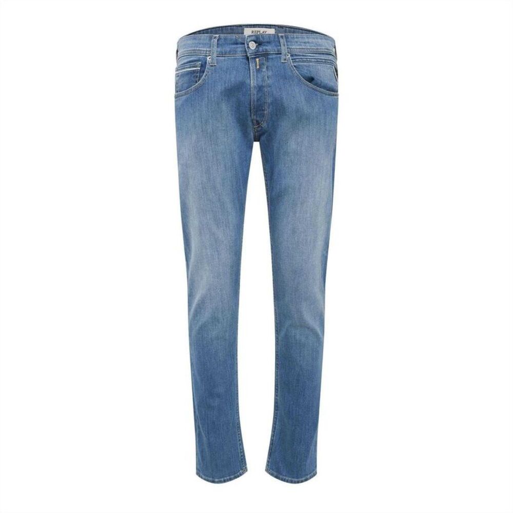 Replay Mens Cotton Denim Straight Jeans / Blue